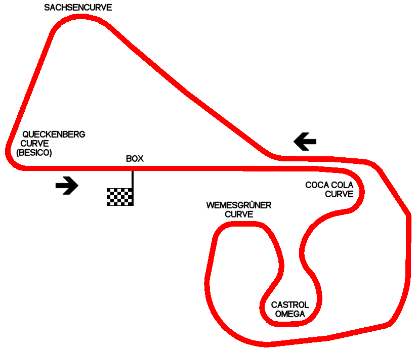 Sachsenring 2001÷2002 (layout used from 2003 is nearly the same)